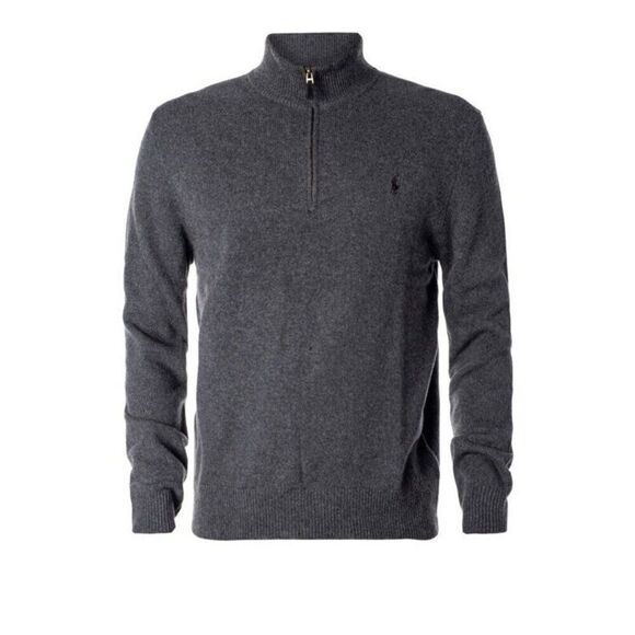 Polo Ralph Lauren Other - Polo Ralph Lauren Mens Sweater 2XL Gray 1/4 Zip Knit Mock Neck Pullover Preppy